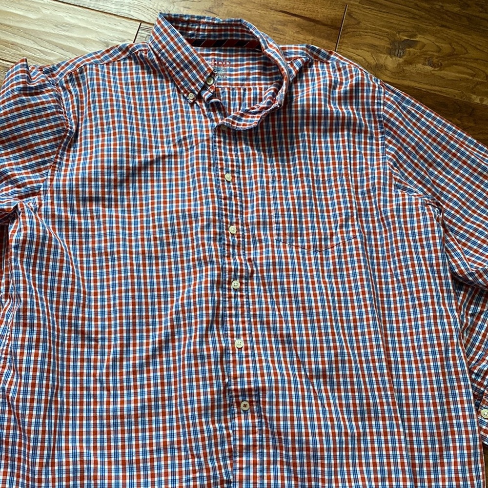 Red and Blue Button Up